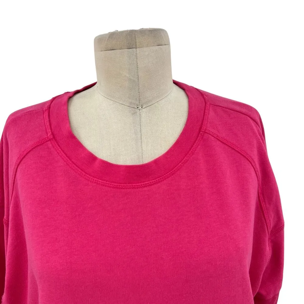 Sweaty Betty After Class Crop Sweatshirt Bright Pink Size US 10 / Large - Image 2