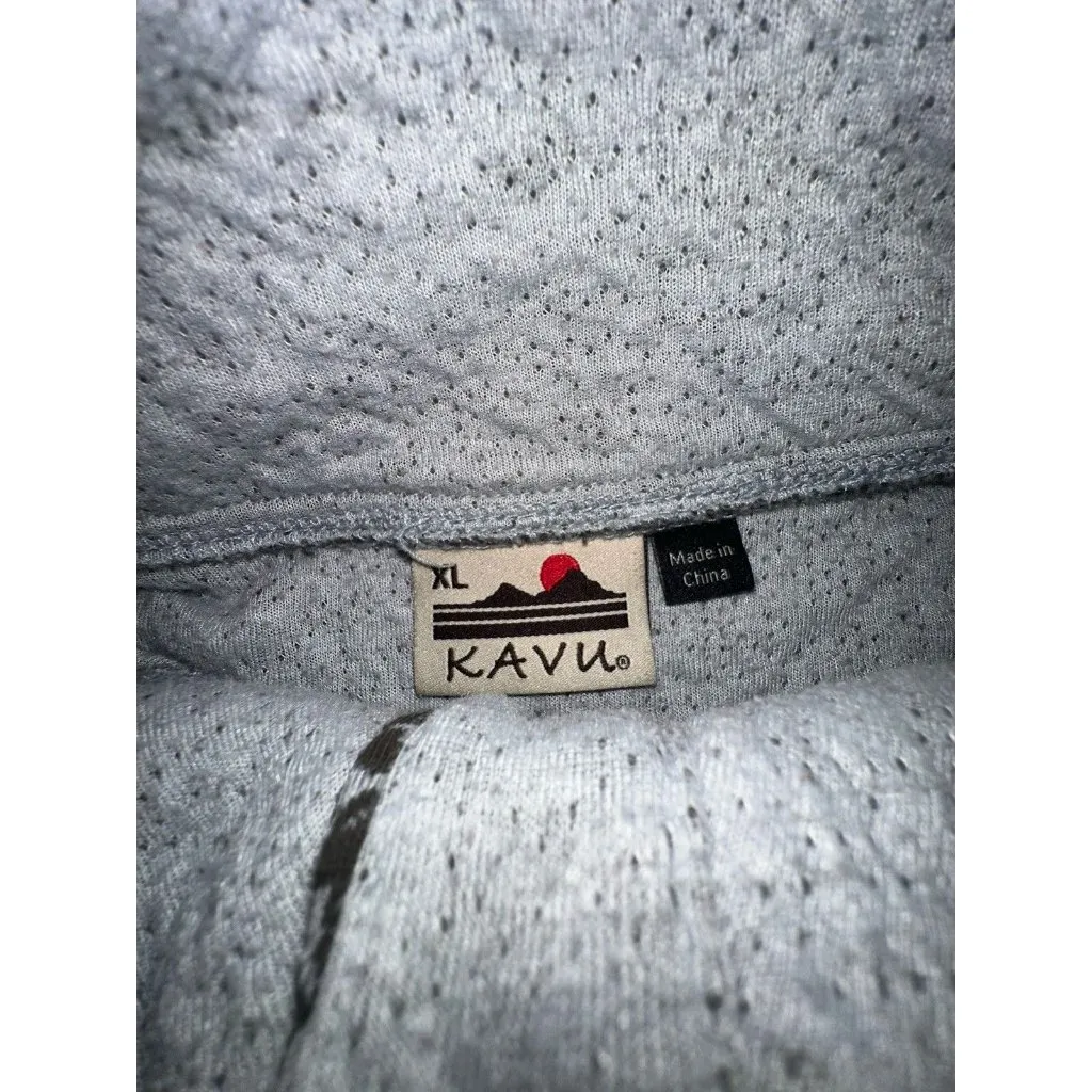 Kavu Sweater Womens Sz Xl Gray Pattern Scroll Pullover Thumb Holes gorpcore Ski - Image 4
