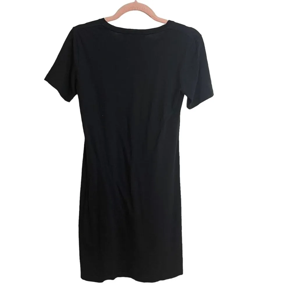 Theory Cherry B2 Sea Slub Black T Shirt Dress - Image 2