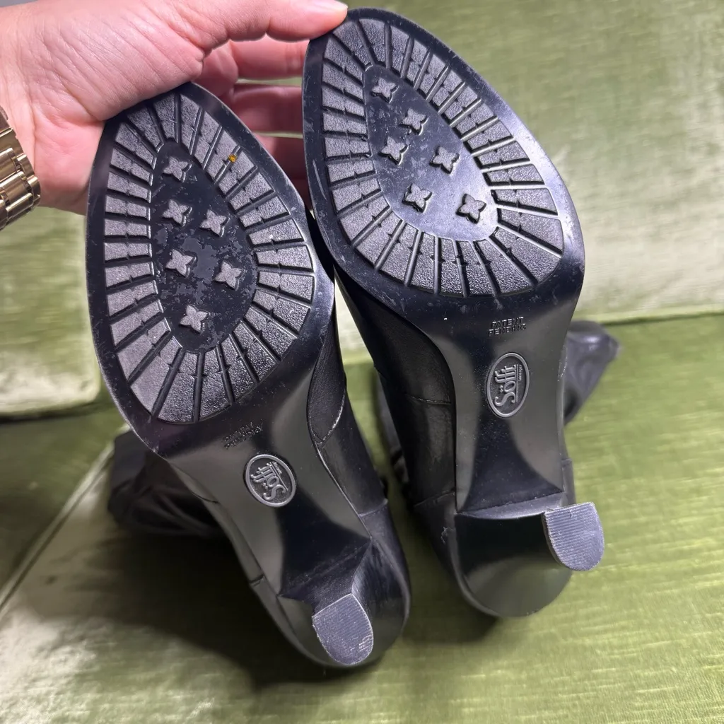 Sofft Belfast Slouchy Boot Leather Tall Boots Size 9.5 Black - Image 7