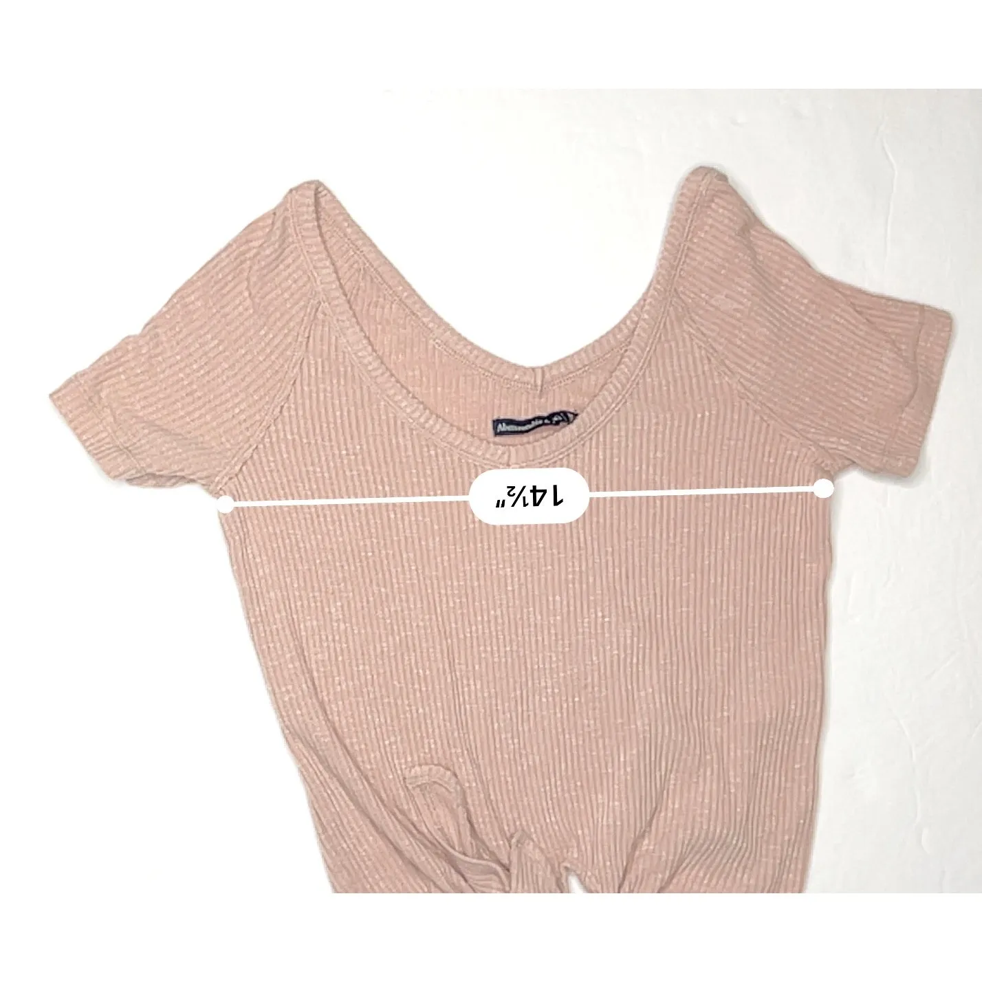 Abercrombie &‎ Fitch Tie Knot Front Ribbed Knit Peach Top XS Soft Girl - Image 5