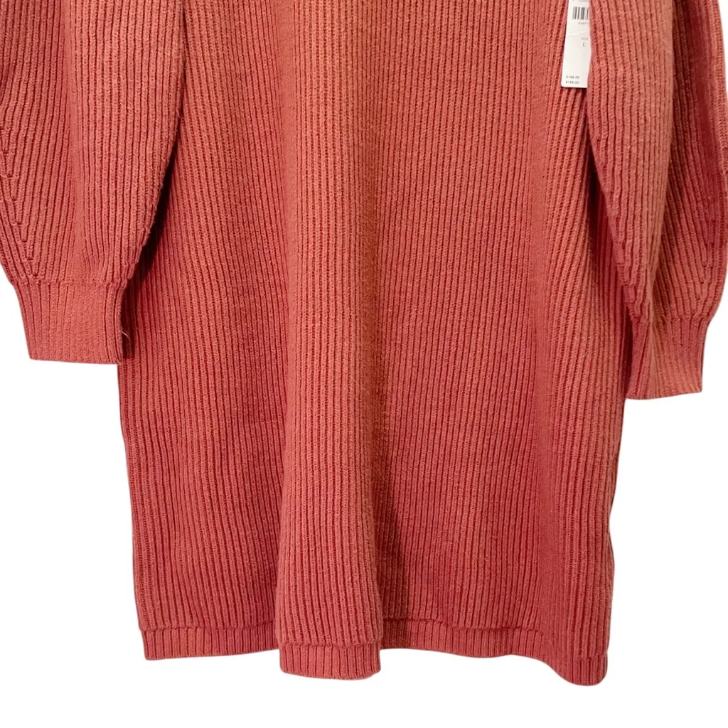 NWT Maeve Anthropologie Cedar Mock Neck Knit Sweater Dress Sz Large Rust Brown - Image 5