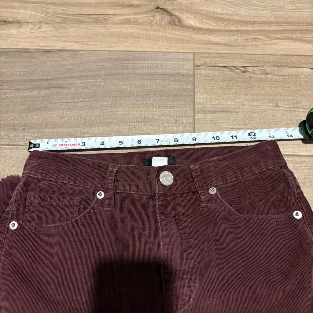 BDG Kick Corduroy Straight Leg Jeans‎ raw hem jeans Burgundy size 26 - Image 7