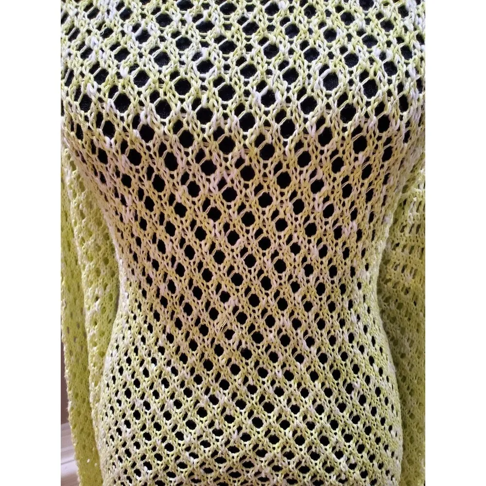 New Directions Women's Yellow Polyester Long Sleeve Round Sleeve Sweater Size M Size M - Image 4