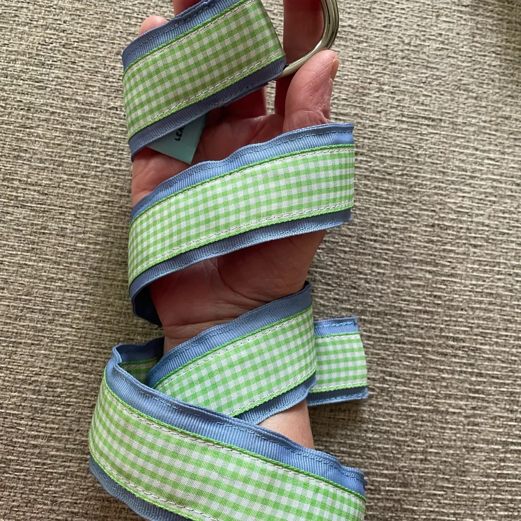 Eliza B Blue‎ and Green Gingham Belt SZ Small - Image 2