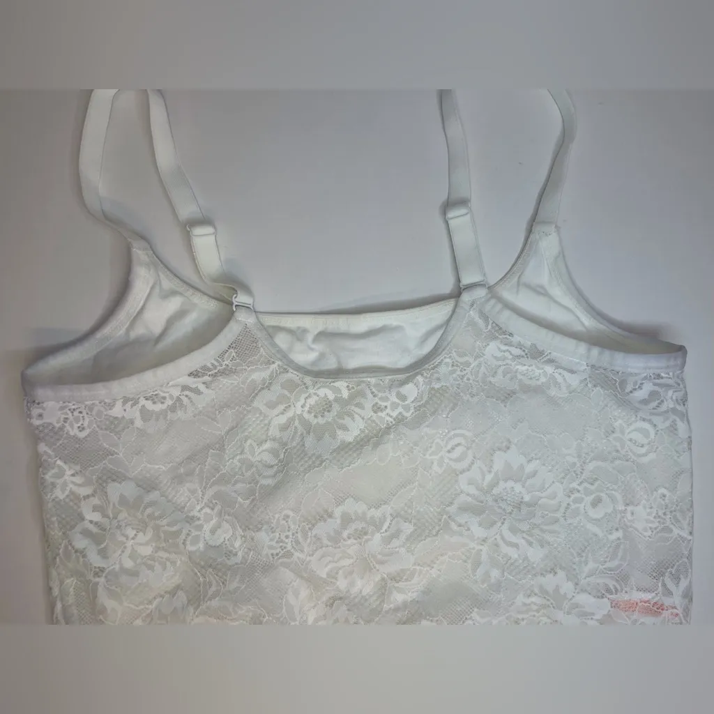 Colsie Women’s White Floral Lace Bralette Casual‎ Corset Cropped Tank Top Size M Size M - Image 6