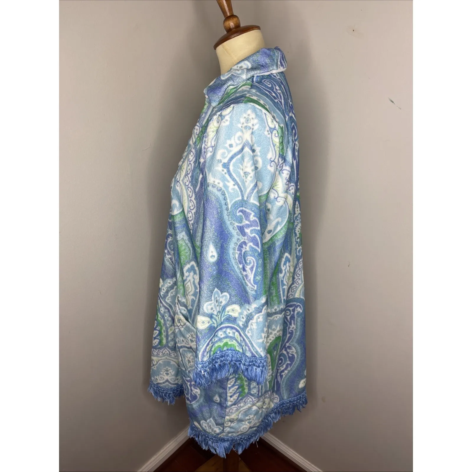 J McLaughlin X Filipa De Abreu Portugal Blue Maya Terry Cloth Dress Large L - Image 2