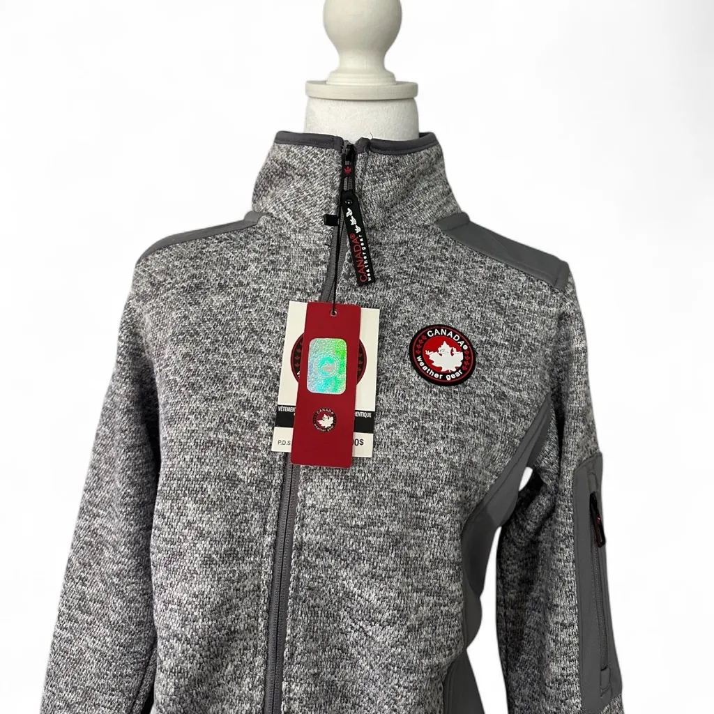 Canada weather gear women M jacket Grey Authentic heritage sportswear zip NWT Gray Size M - Image 3