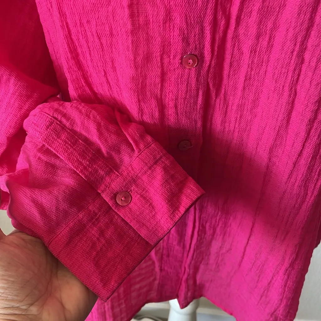 Massimo‎ Dutti Fuchsia Button-Down Shirt - Image 3