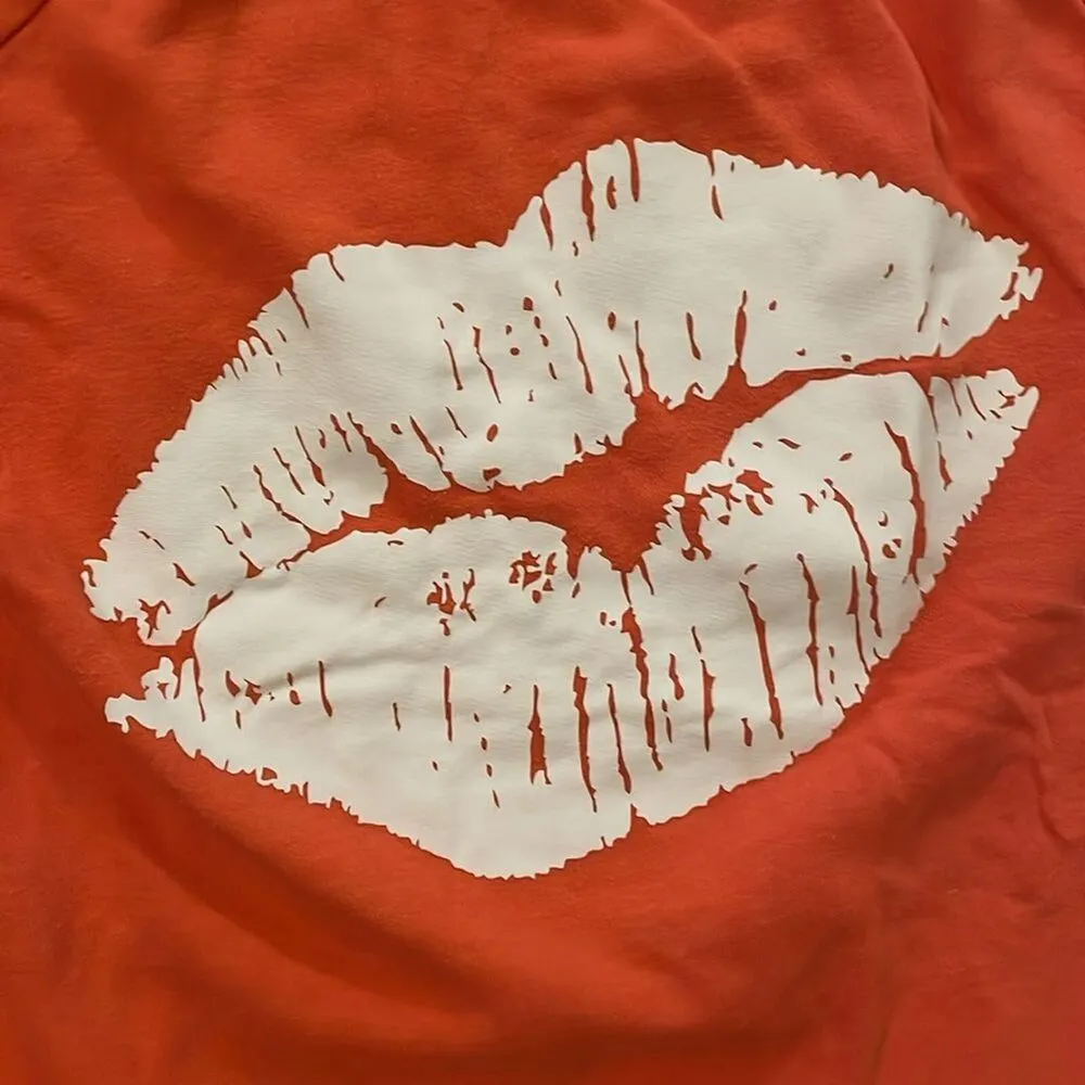 Victoria's Secret Orange Lip Kissed Graphic Sweatshirt Womens Size Medium - Image 10