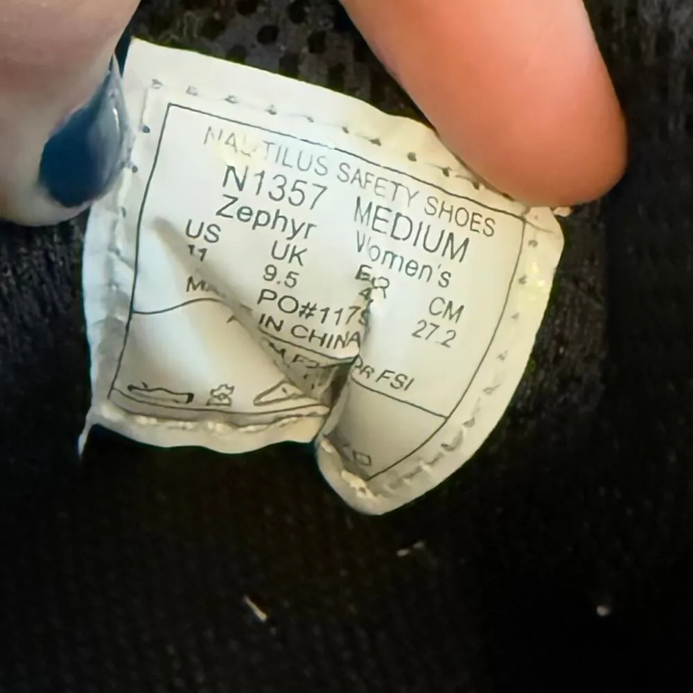 Nautilus Zephyr Leather Womens 11 Medium Black Safety Shoes Work Slip Resistant - Image 8