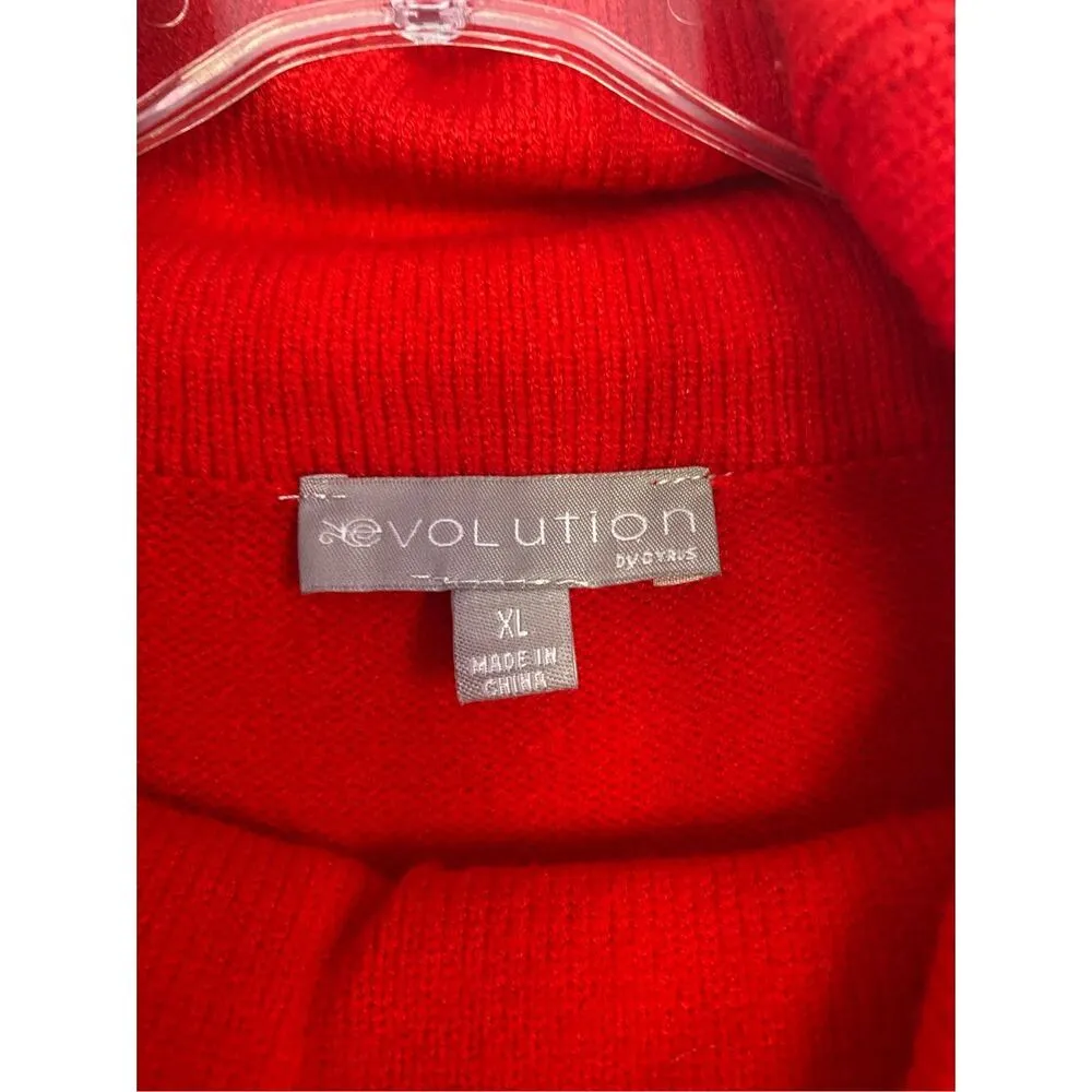 Evolution  Solid Red Ultra Soft Knit Sweater Sz XL - Image 4