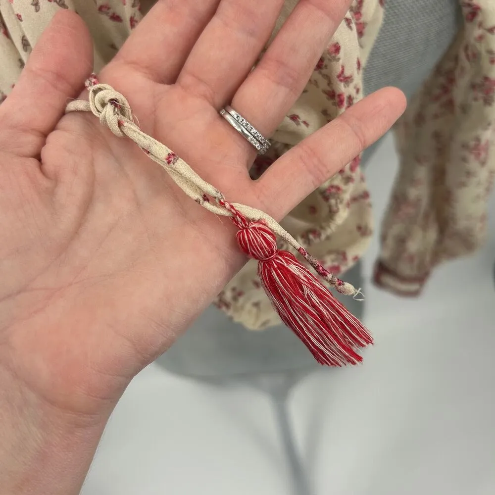 Isabel Marant Étoile Ivayo Tuxedo Floral Patterned Blouse Embroidered Tassel - Image 15