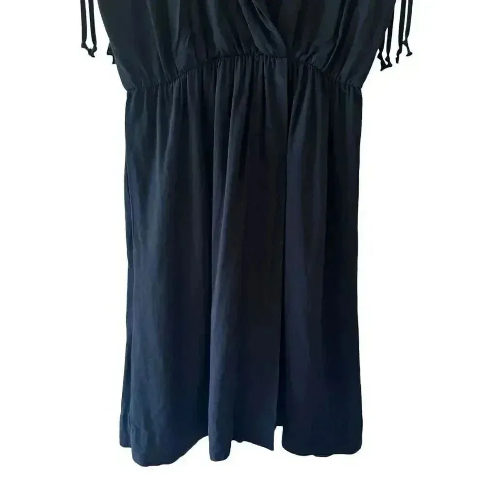 Anthropologie Maeve Carlotta Ruched Shirt Minimalist Dress Black SZ XS #2257 - Image 5