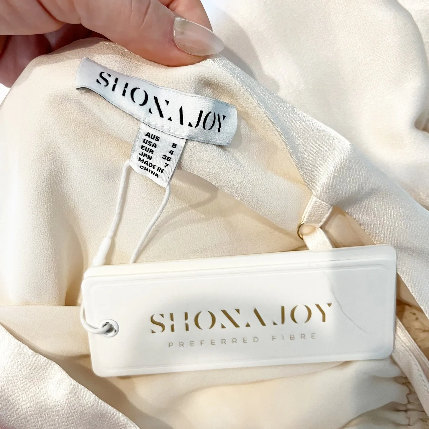 Shona Joy La Lune Ruched Side Slit Maxi Formal Slip l Dress Gown Cream 4 - Image 4