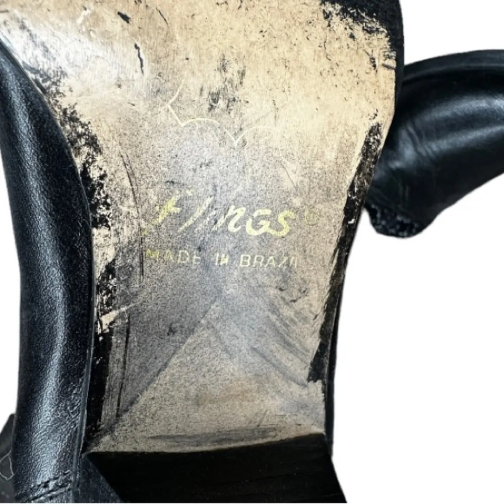Vintage Flings Black Leather Boots‎ Size 8.5 - Image 8