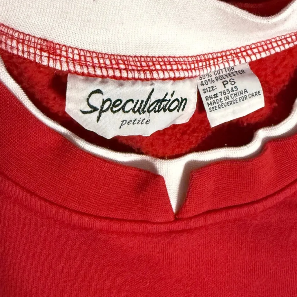 Vintage Speculation Christmas Snowman Crewneck Sweatshirt Women's PS - Image 4