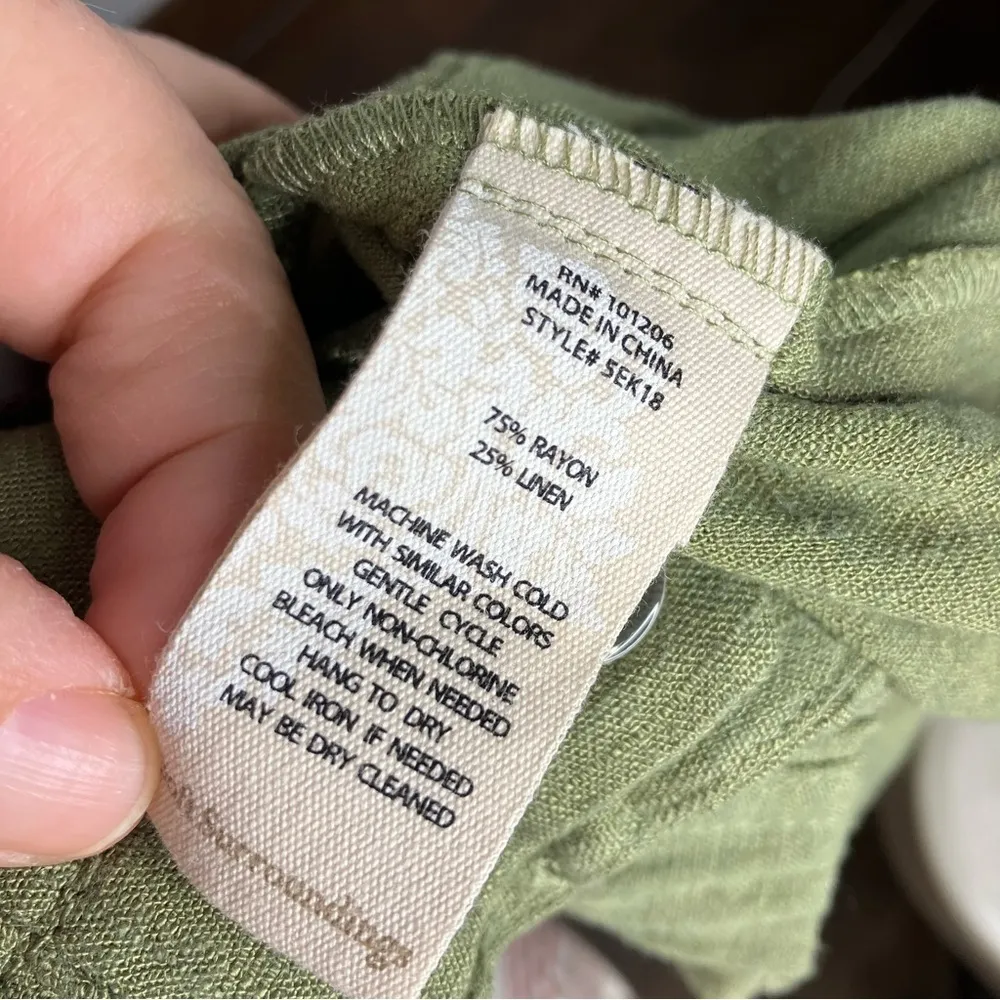 Soft surroundings summer breeze shorts linen blend green new with tags size 1X‎ - Image 8