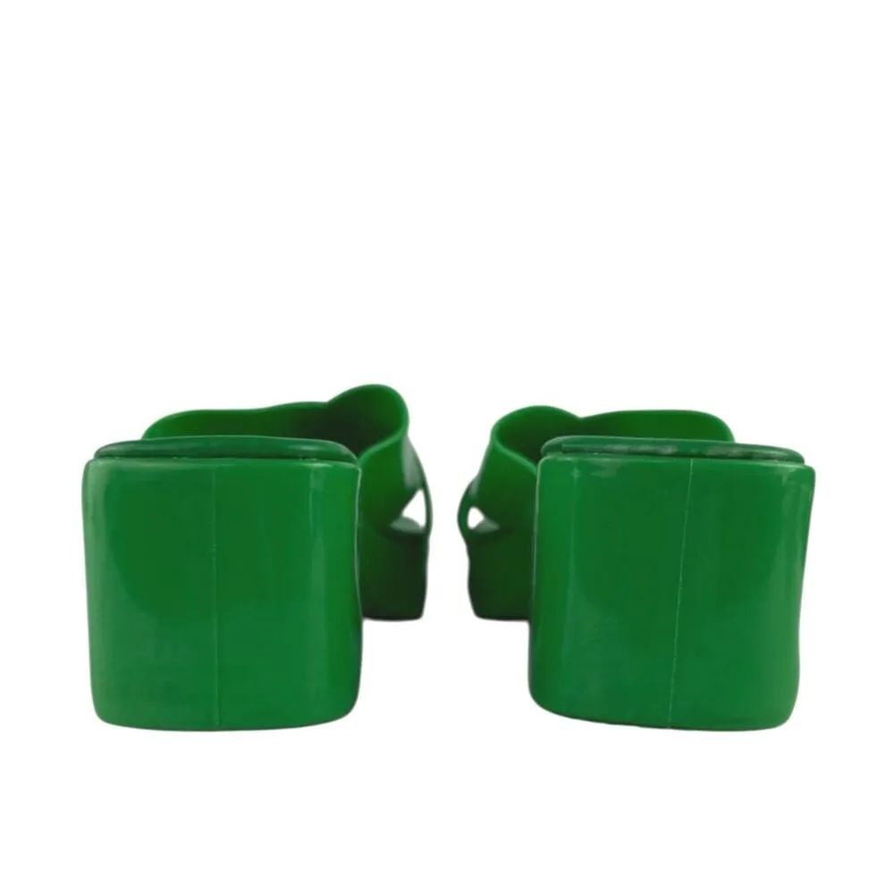 Jeffrey Campbell Bubblegum Women's Green Block Heel Slip On Platform Sandals 8 - Image 3