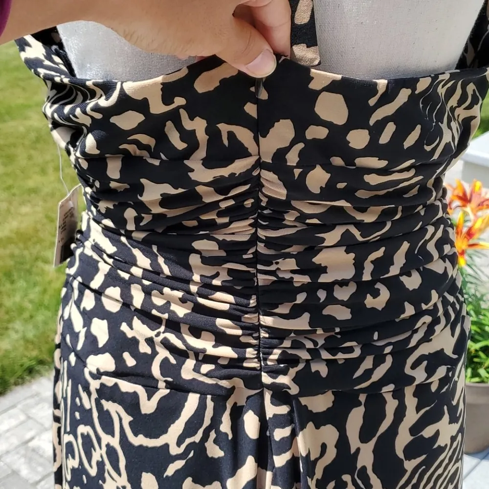 NWT Jones New York Animal Print Sleeveless Halter Dress | Jones V-Neck  Dress - Image 6