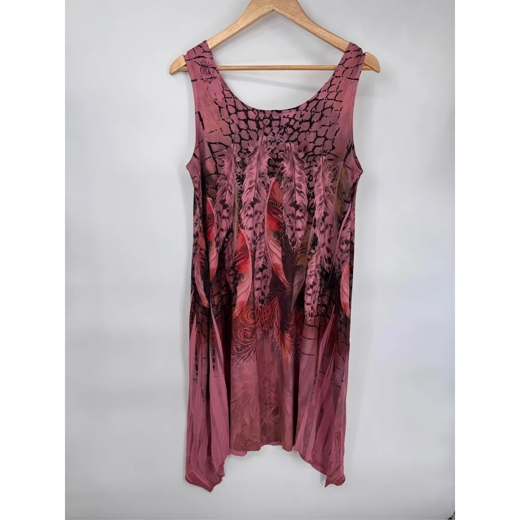 Vinage Y2K Jostar Dress Womens Large Pink Sequined Feather Cowgirl Line Dance - Image 11