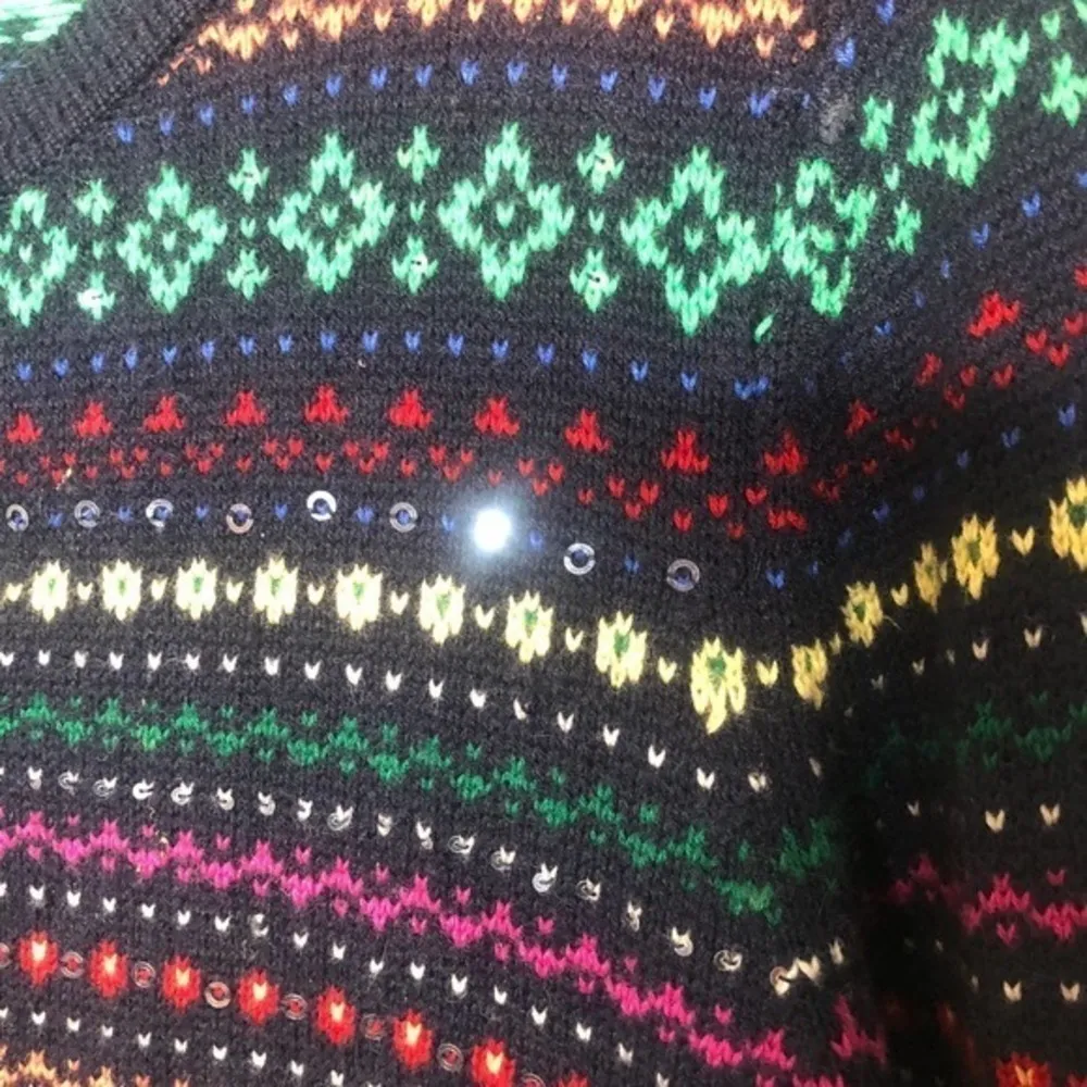 Womens Talbots Sweater Cardigan Size XL Multi Color Nylon Lambswool Floral - Image 5