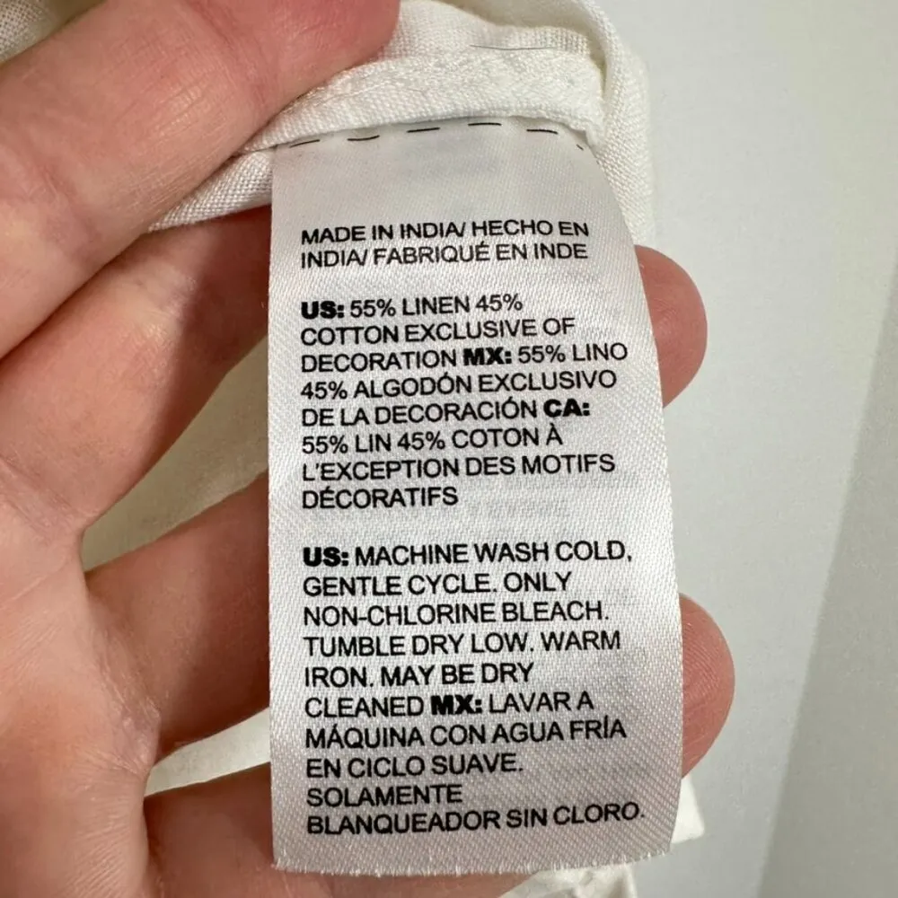 Chico's Women's Size XL 100% Linen White Collared Tunic Dress Lightweight Casual - Image 7