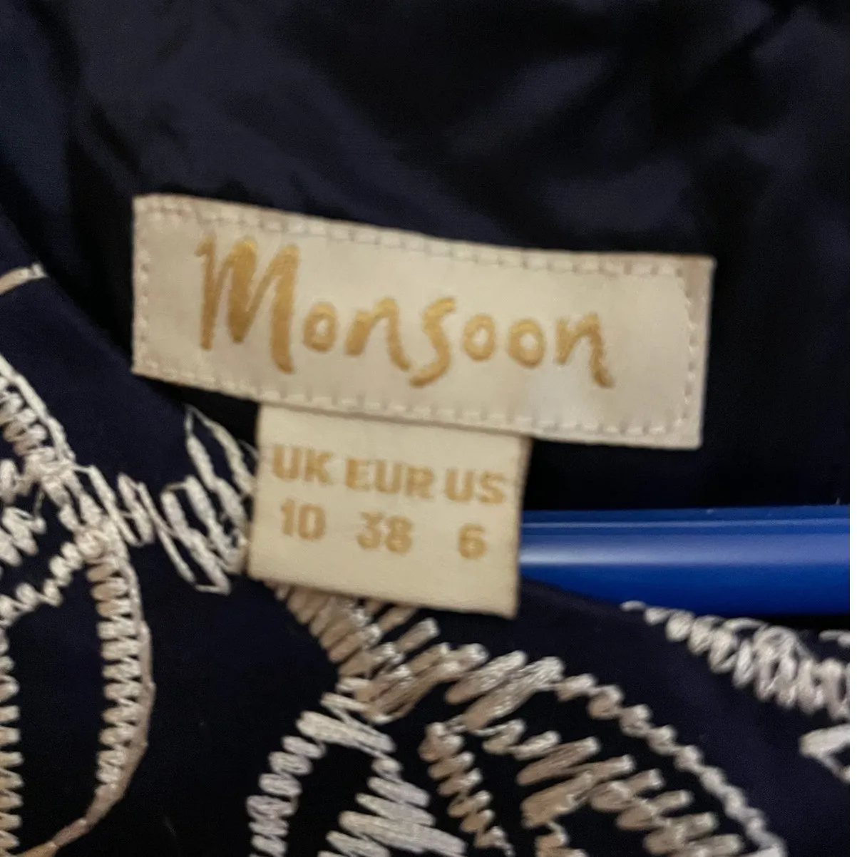 Monsoon Navy Sleeveless Dress - Image 6