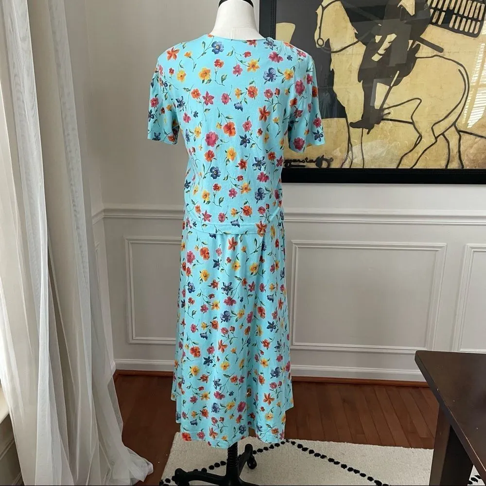 Vintage Talbots Petites 2pc Cotton Knit Floral Skirt Set M - Image 6