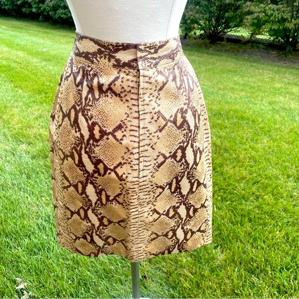Mario Valentino Snake Print Leather Women's Skirt - Image 2