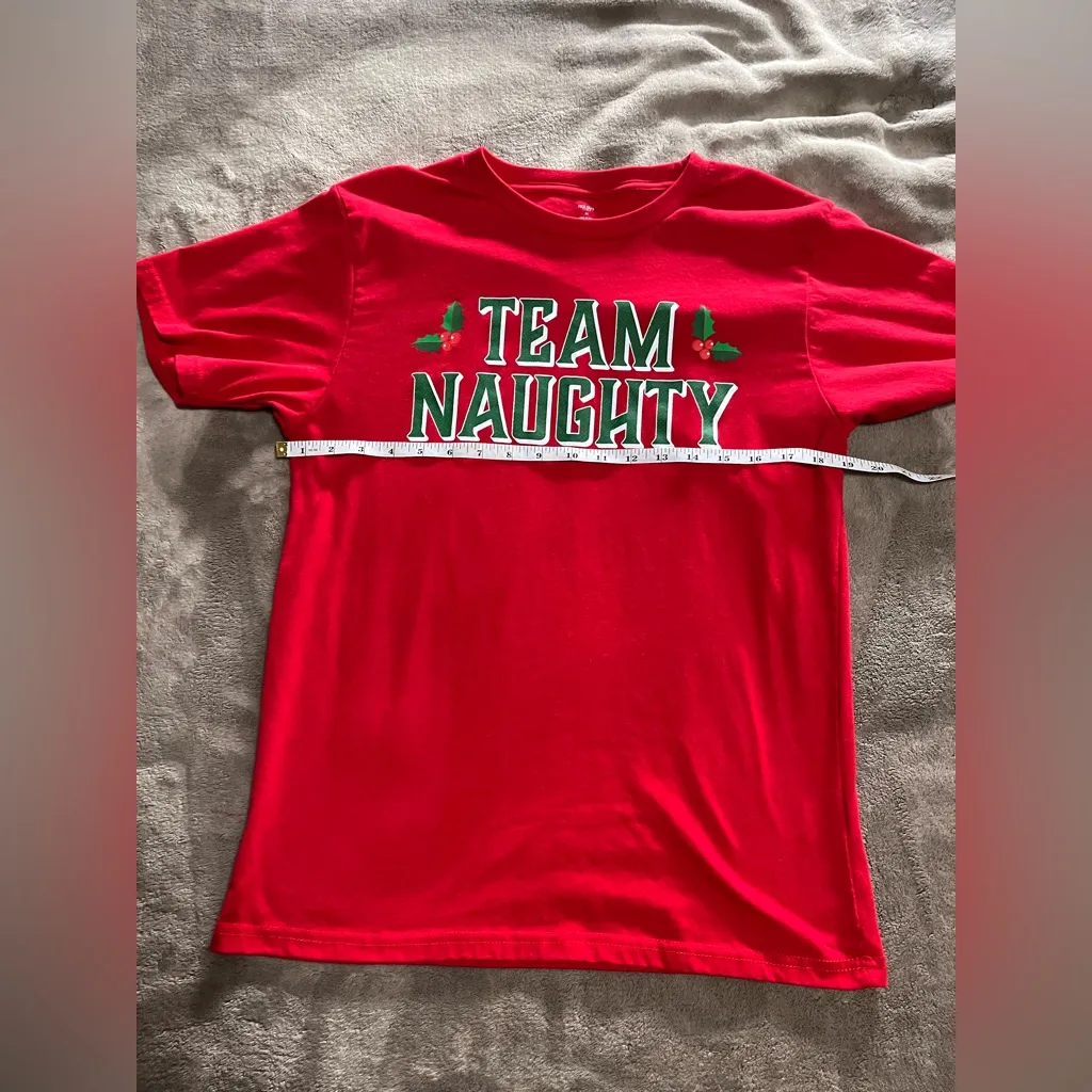 HOLIDAY TIME Team Naughty Christmas Graphic Tee Unisex Adult T - Image 5