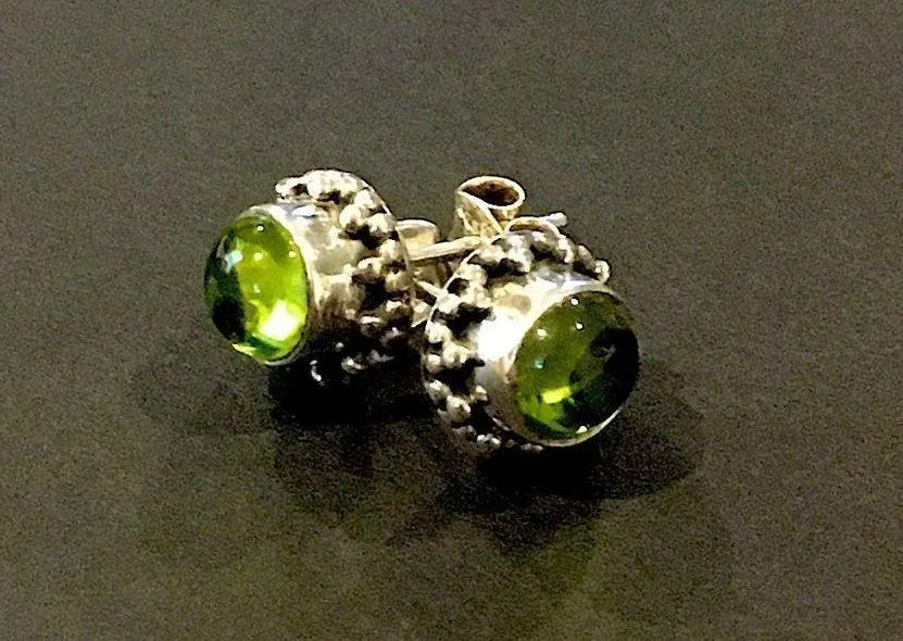 SILPADA Green Peridot Cabochon Sterling Silver Earrings P1401 NWOT LAST PAIR! - Image 10
