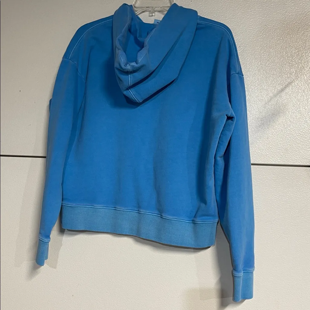 OUTDOOR VOICES WOMENS SHRUNKEN HOODIE SWEATSHIRT BLUE LARGE COTTON - Image 6