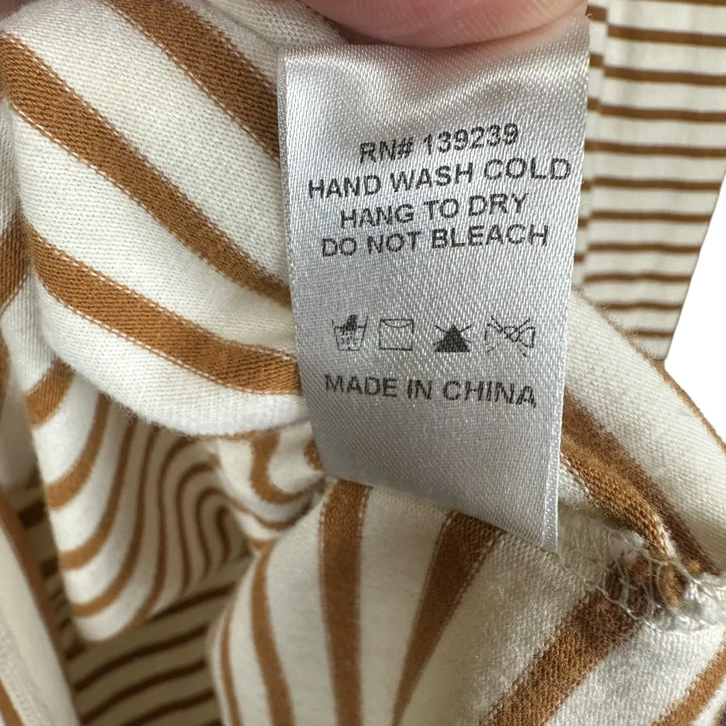 Tuckernuck Pomander Place Tan Striped Puff Sleeve Crewneck Long Sleeve Preppy XL - Image 9