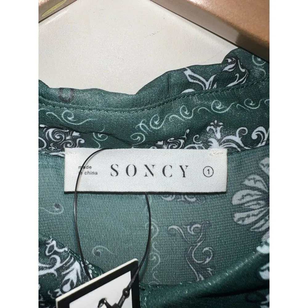 Soncy Plus Sheer Tie Front‎ Duster (Soncy size 2) Green - Image 10