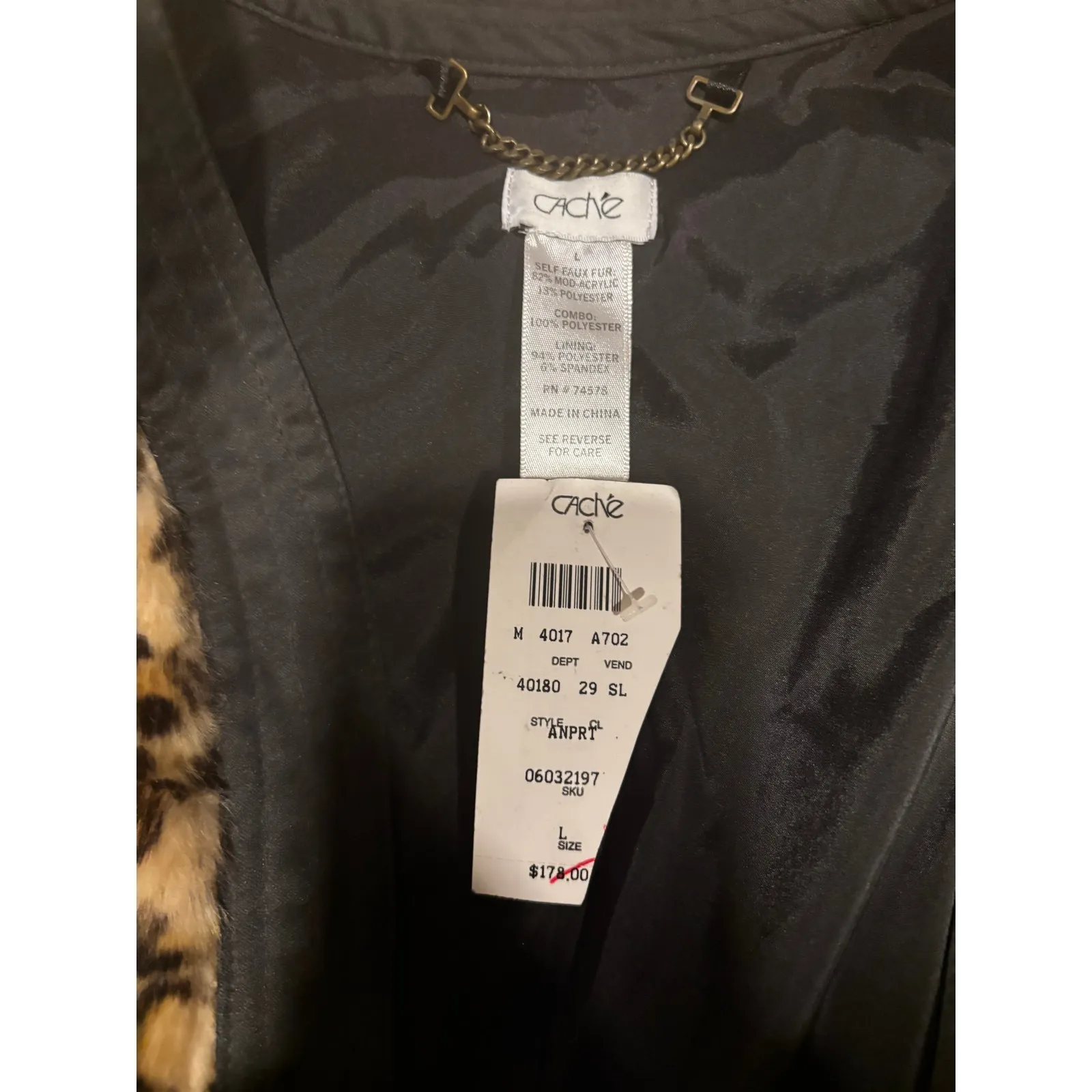 Cache Cheetah Faux FUR Vest Removable Belt Lined Top New Animal NWT $178 - Image 5