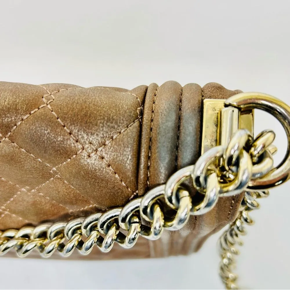 Bebe Brown Quilted Chain Strap Bag - Image 13