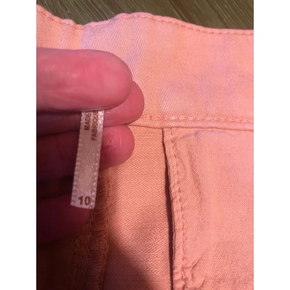 Free People NWOT Women's High Waisted Pink Cotton Blend Shorts Size 10 - Image 4