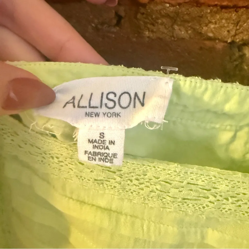 Allison New York Quinn Tank Ruffle Lace Women's Peplum Lime Green Small - Image 8