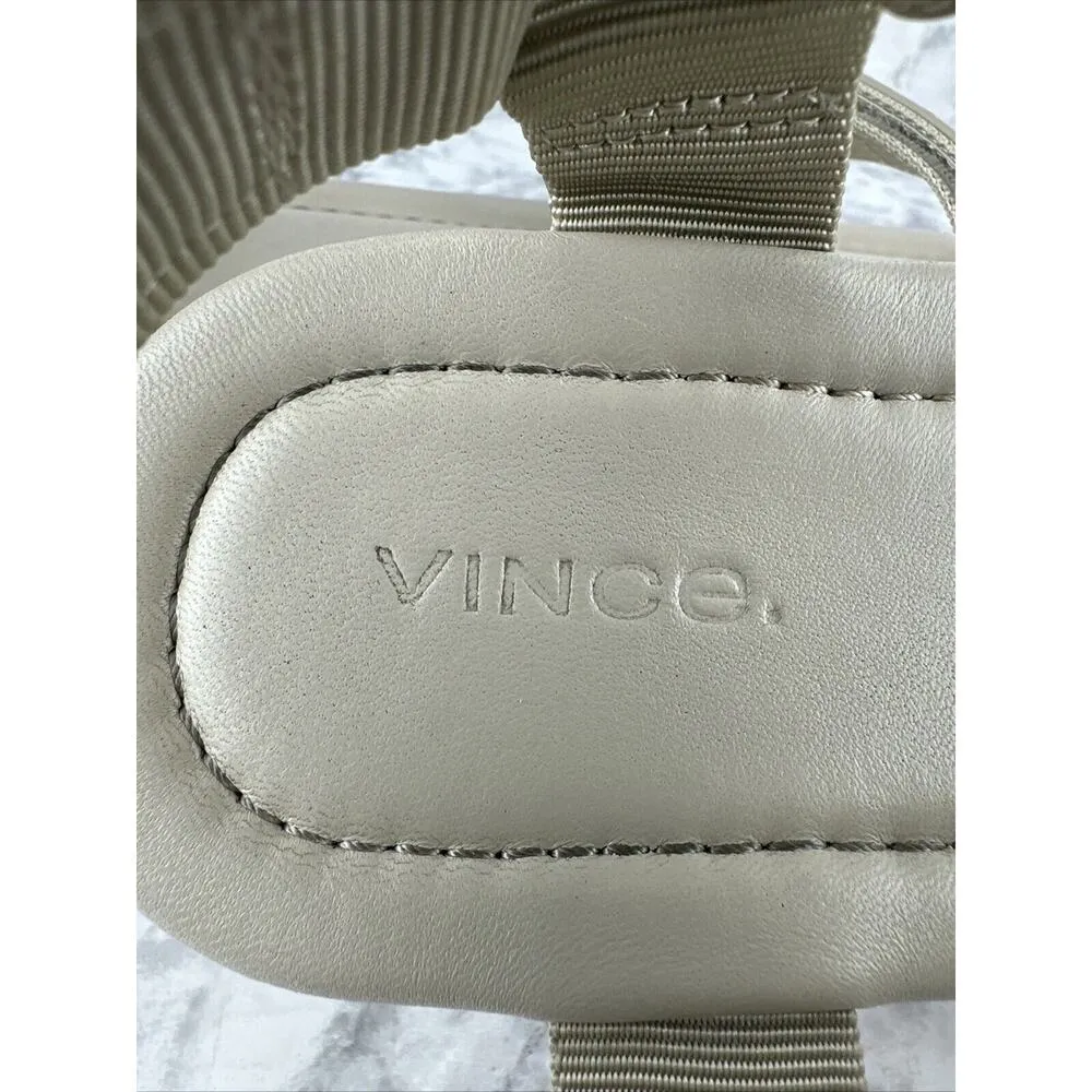 Vince Womens Carver Flatform Sport Sandal Size 7 Taupe Beige Gray Leather - Image 6