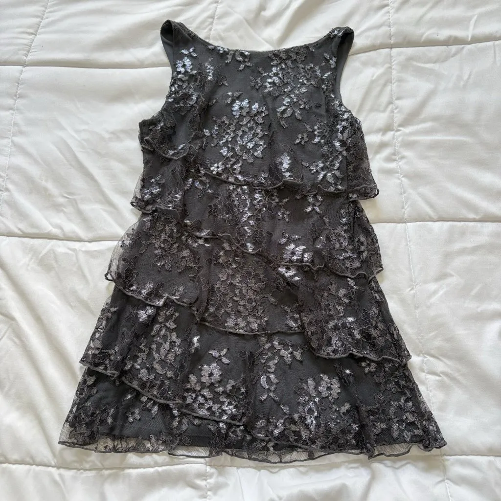 Express Womens Size XS Fairy Goth Tank Top Metallic Floral Whimsigoth Grunge Y2K - Image 7