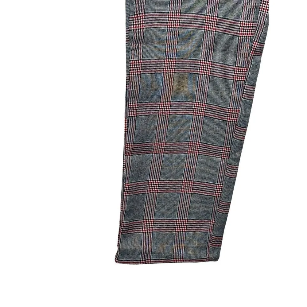 Umgee Women's Pants Trouser Plaid Check Chino Casual High-Rise Skinny Size Small - Image 3