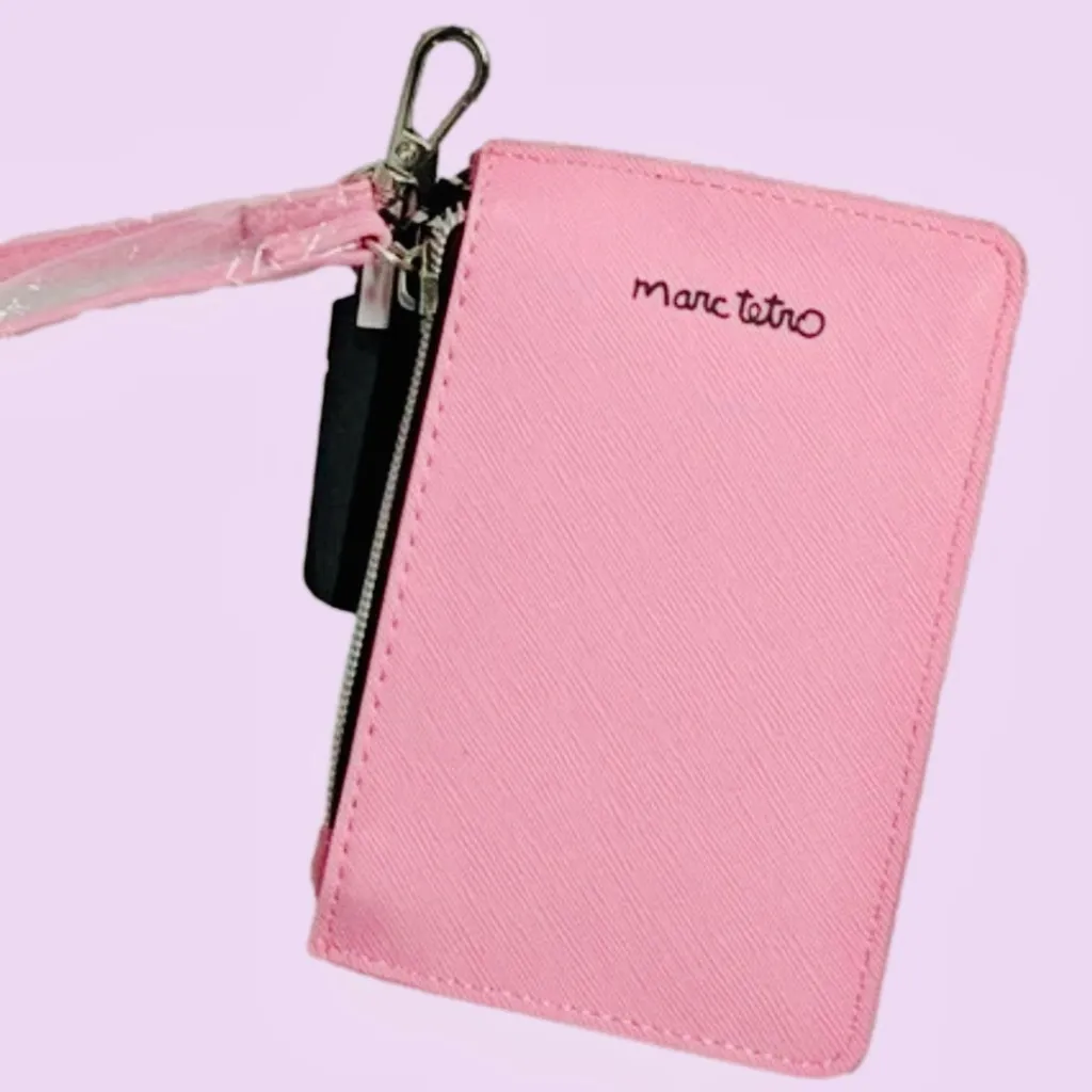 Marc Tetro Yorkie Graphic Pink Card Wristlet Card Holder Wallet NWT - Image 3