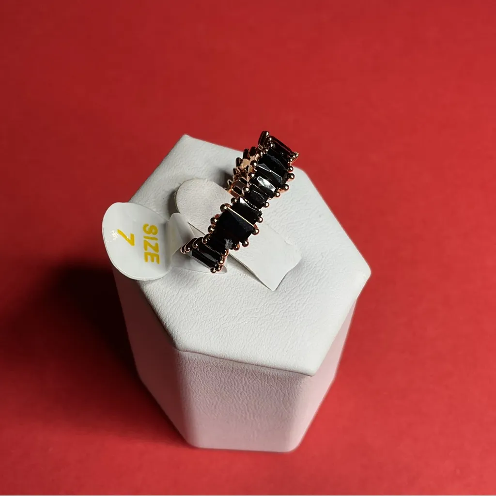 Bomb Party RG76952 “Let’s Last Forever” Cubic Zirconia on RoseGold Sz 7 Ring NWT Black - Image 2