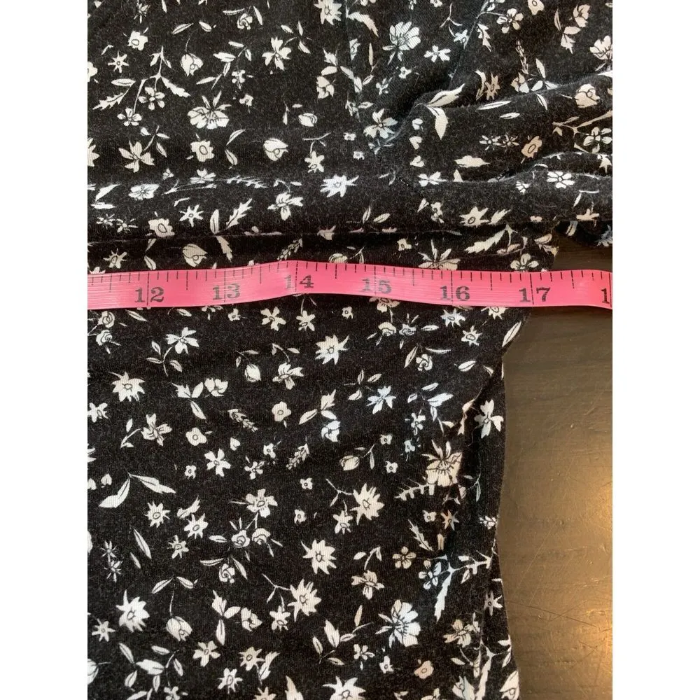 Krimson Klover Dark Floral Knit Dress Womens Small Pocket Cinch Hiking Outdoorsy Black - Image 11