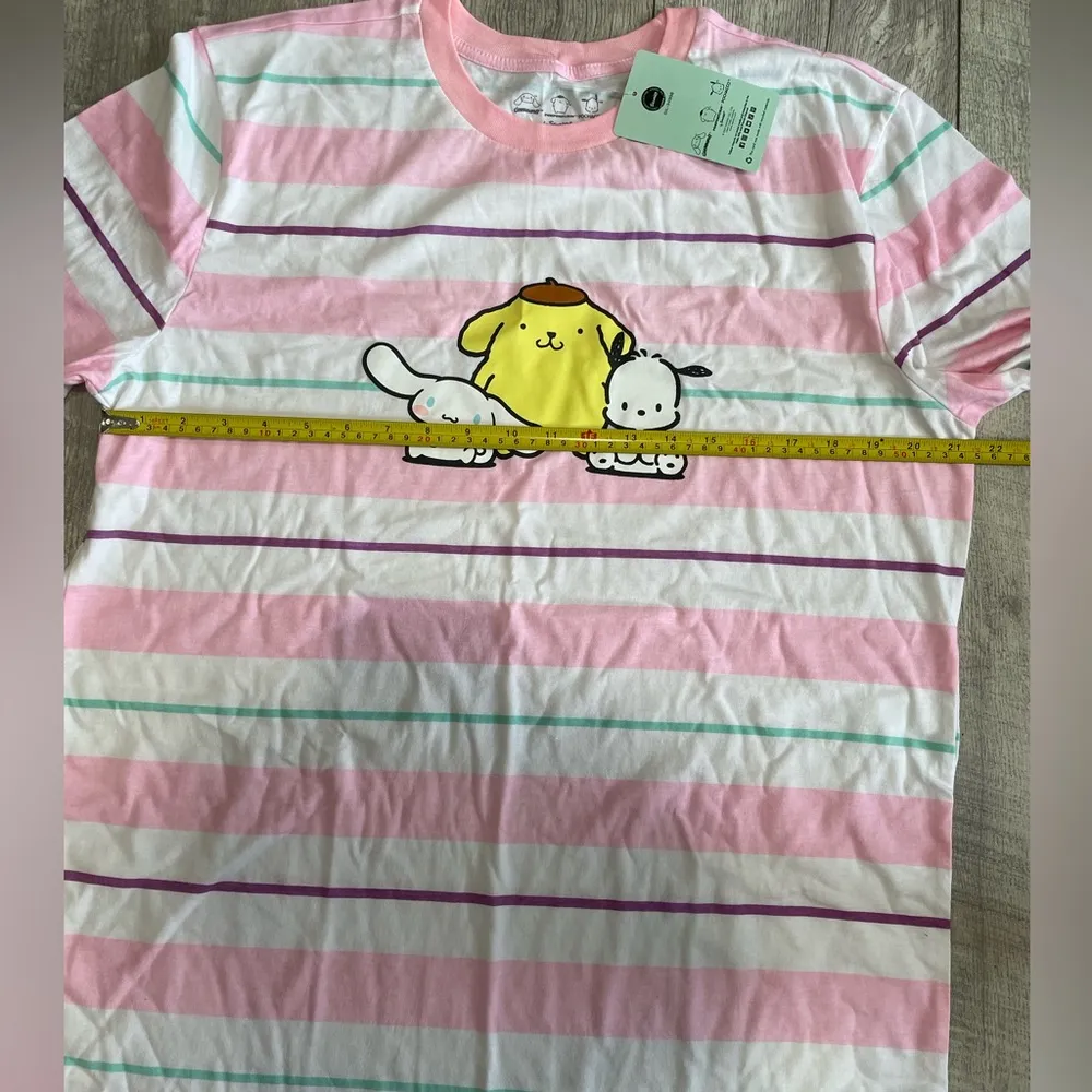 Sanrios Characters Cinnamoroll Pompompurin Pochacco Stripe Long-Sleeve T-Shirt - Image 8
