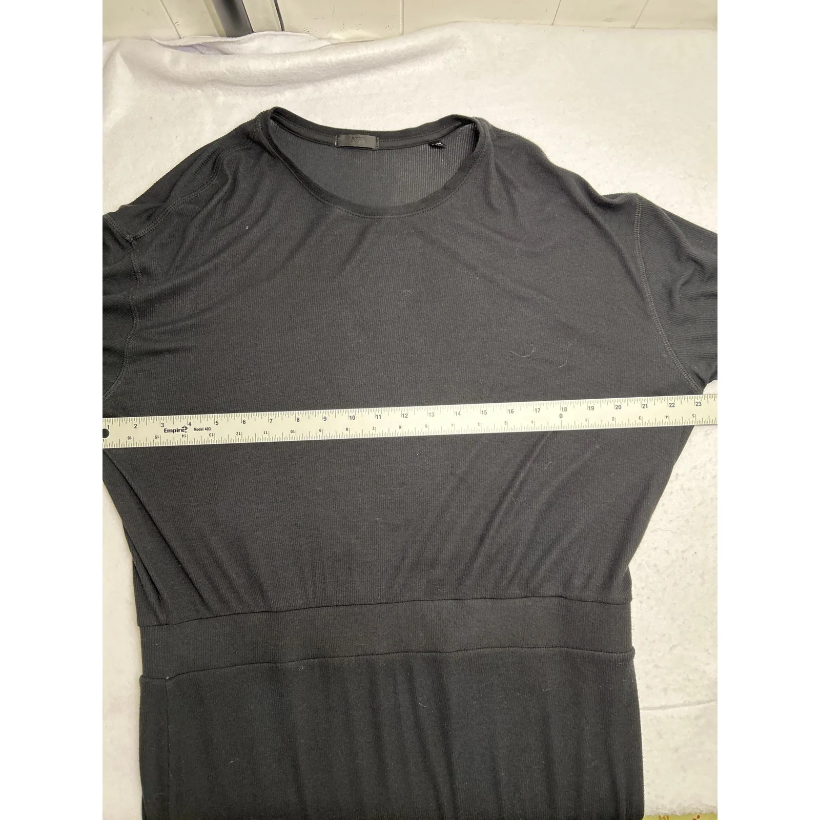 ATM Anthony Thomas Melillo Cinched Waist Long Sleeve Rib Dress Black. Size XL Black - Image 7