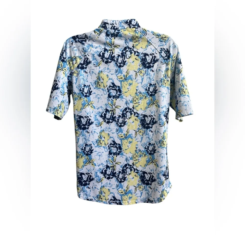 Ladies Court & Bette Golf/Pickleball/Tennis Floral Print Top Size Medium Yellow - Image 4