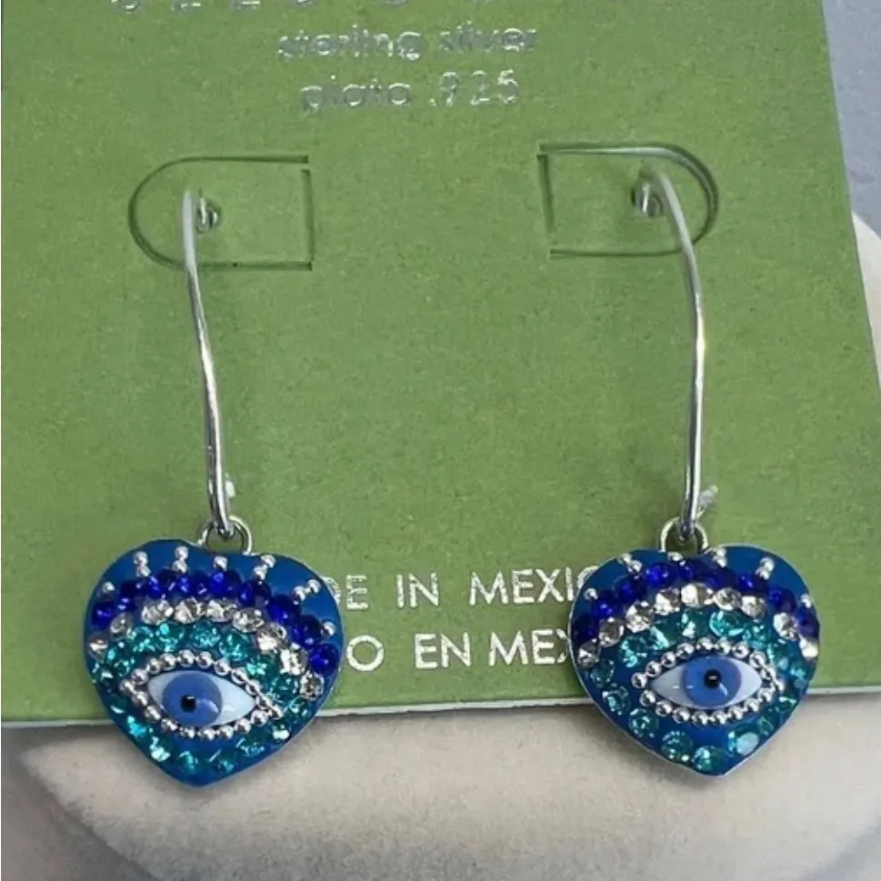 NWT Seed & Grace Blue Evil Eye Earrings - Image 4