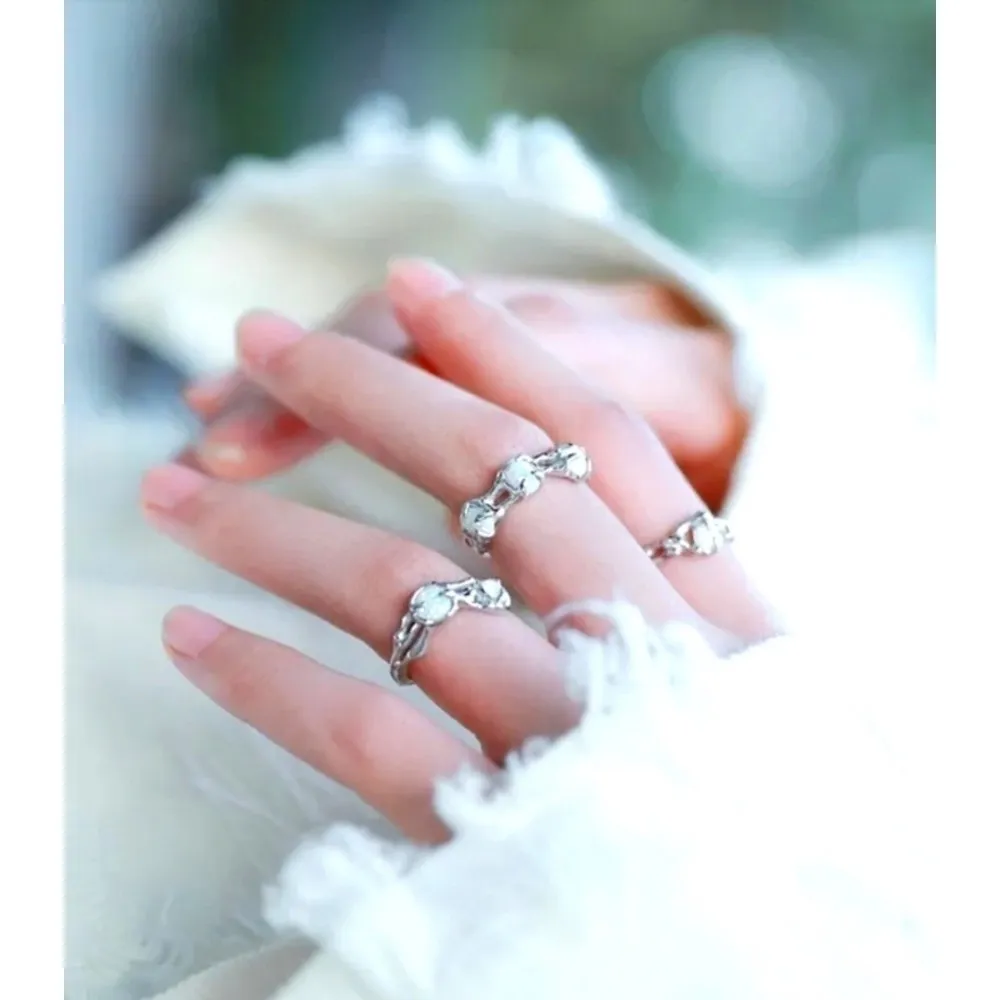 Three Stone Opal Ring | 925 Sterling Silver‎ - Image 9